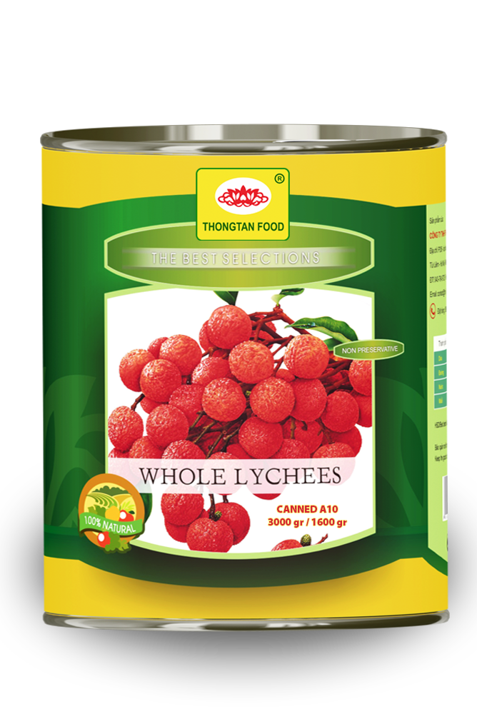 Lychees in syrup in can A10/3Kg