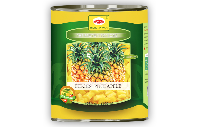 Pineapple pieces in can A10/3Kg